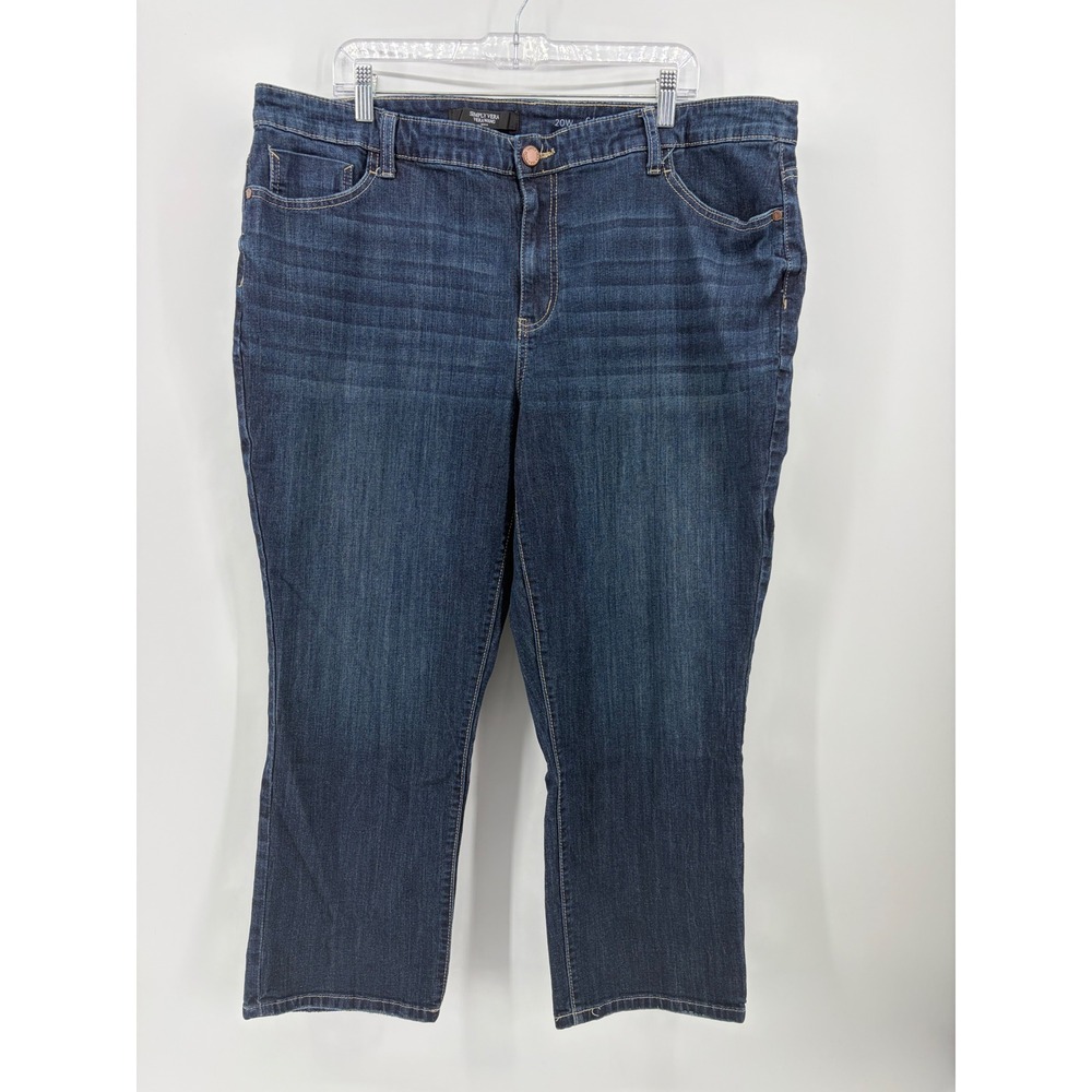Simply Vera Vera Wang Womens 20W Dark Blue Capri Mid Rise Stretch Denim Jeans